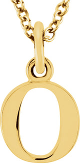 14K Yellow Gold Lowercase Initial o 16" Necklace