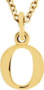 14K Yellow Gold Lowercase Initial o 16" Necklace