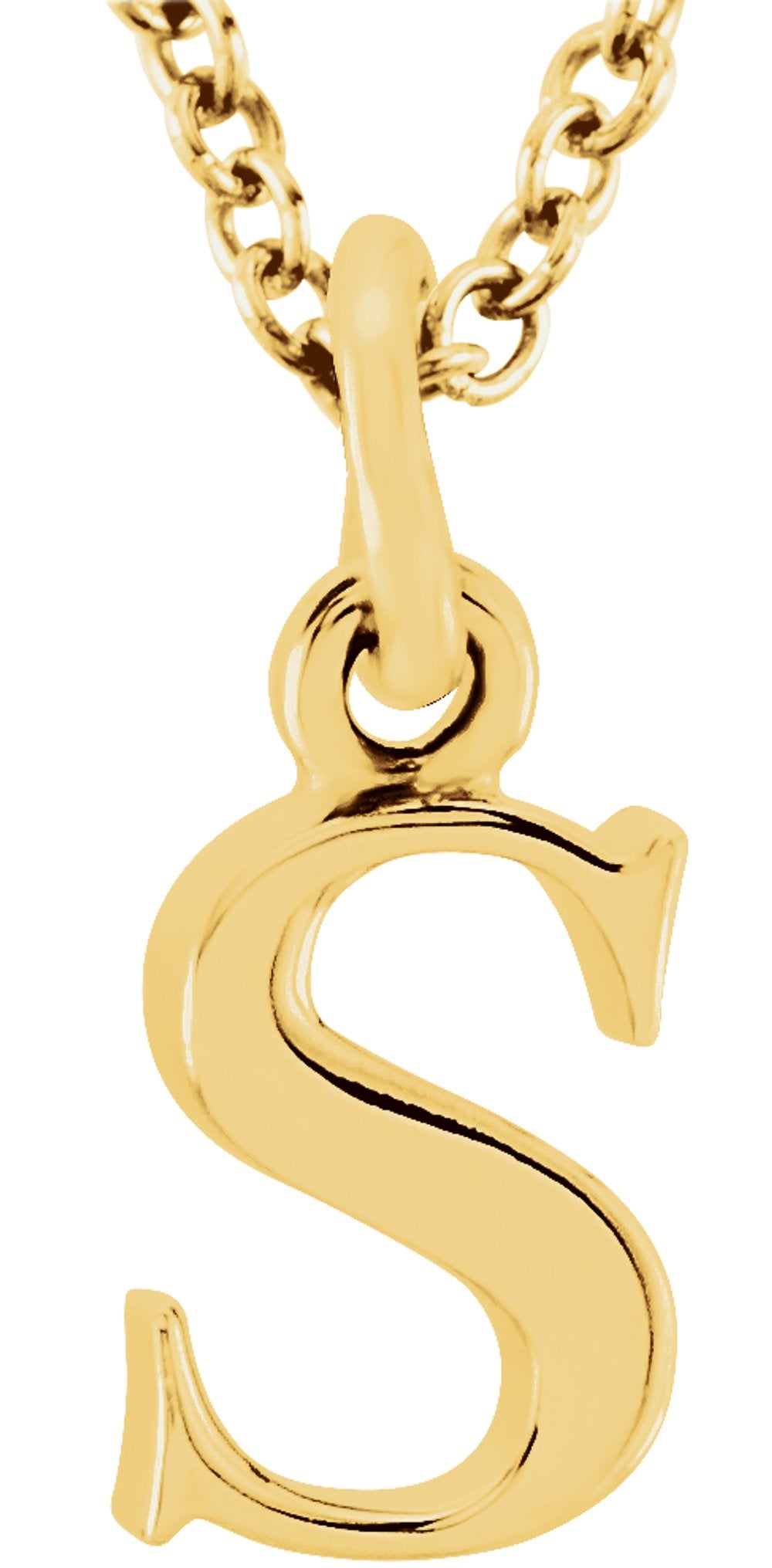 14K Yellow Gold Lowercase Initial s 16" Necklace