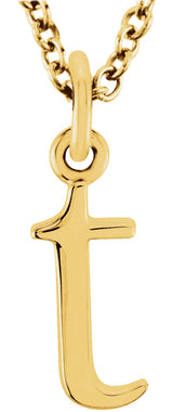 14K Yellow Gold Lowercase Initial t 16" Necklace