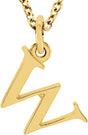 14K Yellow Lowercase Initial w 16" Necklace