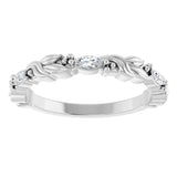 14K White 1/6 CTW Natural Diamond Sculptural Anniversary Band