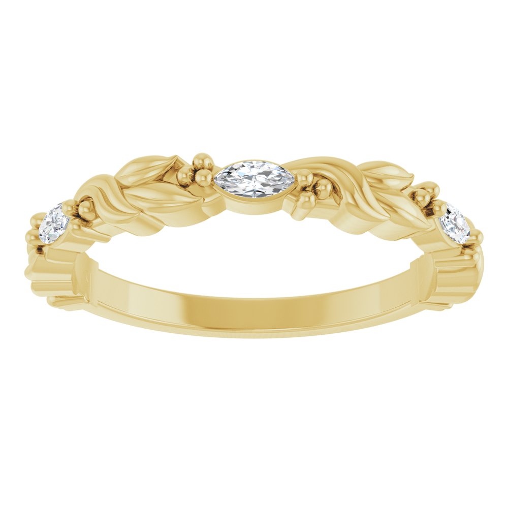 14K Yellow 1/6 CTW Natural Diamond Sculptural Anniversary Band