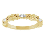 14K Yellow 1/6 CTW Natural Diamond Sculptural Anniversary Band