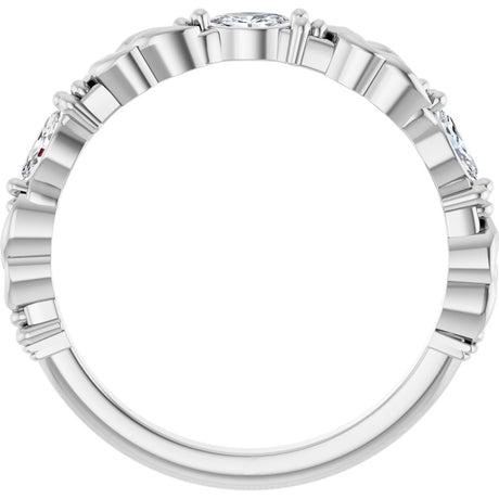 14K White Gold 1/6 CTW Natural Diamond Sculptural Anniversary Band