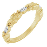 14K Yellow 1/6 CTW Natural Diamond Sculptural Anniversary Band