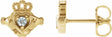 14K Yellow .06 CTW Natural Diamond Claddagh Earrings