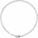 14K White Gold 2.5 mm Cable 7" Chain 