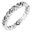 14K White Gold Open Scroll Pattern Band Size 7