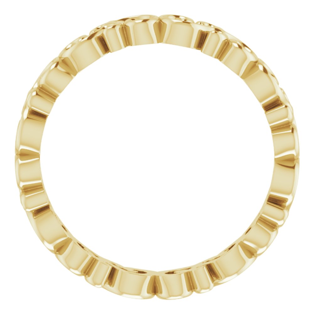 14K Yellow Gold Open Scroll Pattern Band Size 7