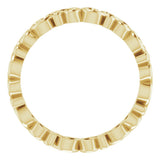 14K Yellow Gold Open Scroll Pattern Band Size 7
