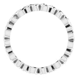 14K White Gold Open Scroll Pattern Band Size 7