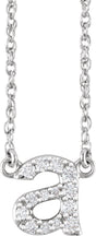 14K White Gold 1/8 CTW Natural Diamond Lowercase Initial A 16" Necklace