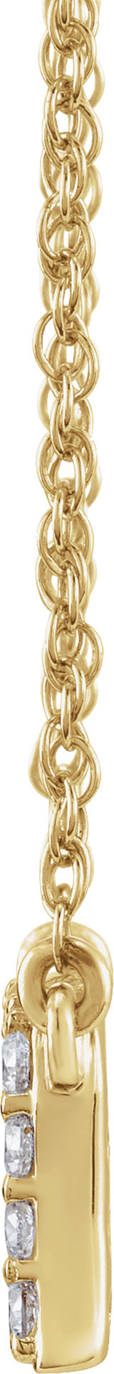 14K Yellow Gold 1/8 CTW Natural Diamond Lowercase Initial A 16" Necklace