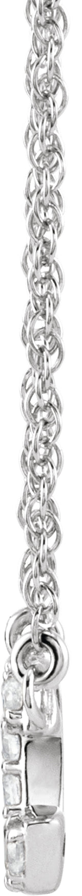 14K White Gold .07 CTW Natural Diamond Lowercase Initial C 16" Necklace