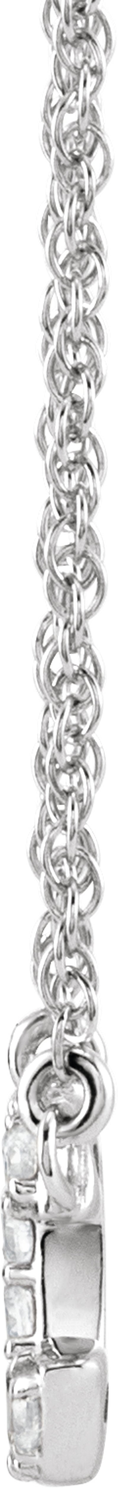 14K White Gold .07 CTW Natural Diamond Lowercase Initial C 16" Necklace
