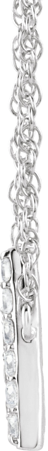 14K White 1/8 CTW Natural Diamond Lowercase Initial D 16" Necklace