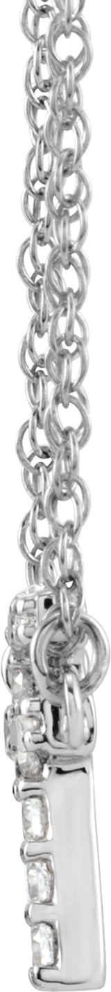 14K White Gold 1/6 CTW Natural Diamond Lowercase Initial G 16" Necklace