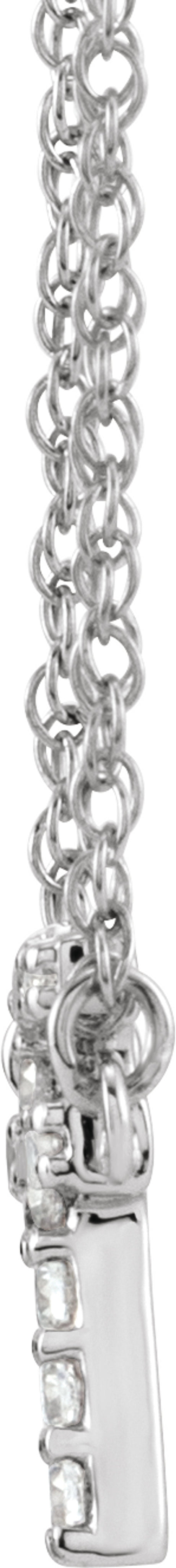 14K White Gold 1/6 CTW Natural Diamond Lowercase Initial G 16" Necklace