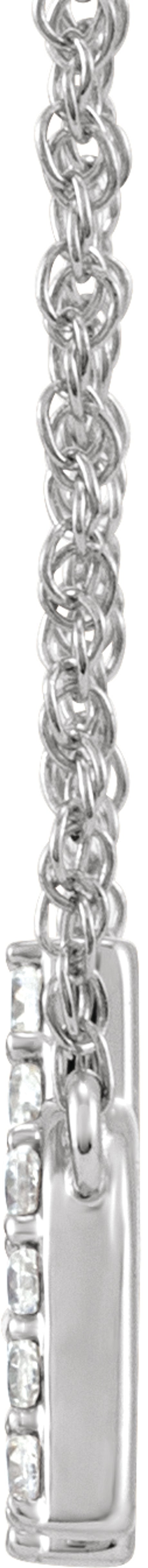 14K White Gold 1/8 CTW Natural Diamond Lowercase Initial H 16" Necklace