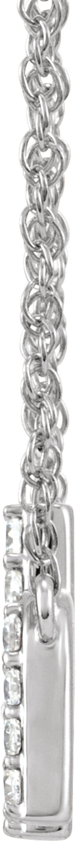 14K White Gold 1/8 CTW Natural Diamond Lowercase Initial H 16" Necklace