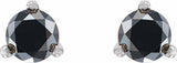 14K White 1/3 CTW Natural Black Diamond  Earrings