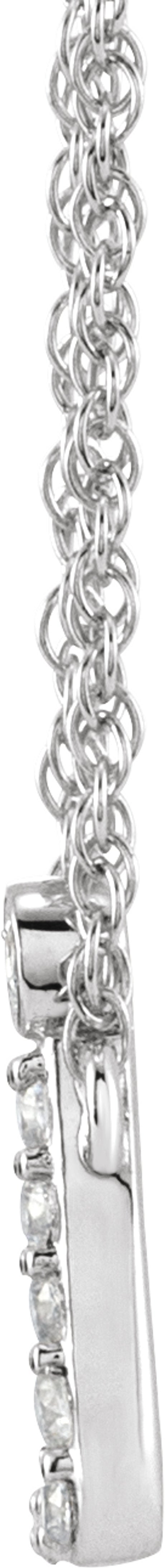 14K White .06 CTW Natural Diamond Lowercase Initial J 16" Necklace