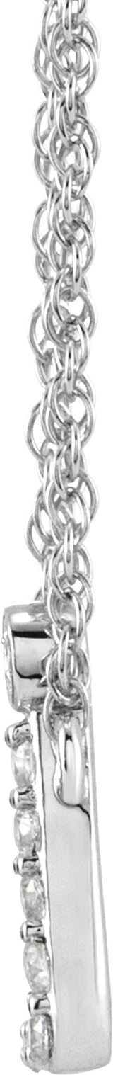 14K White Gold .06 CTW Natural Diamond Lowercase Initial J 16" Necklace