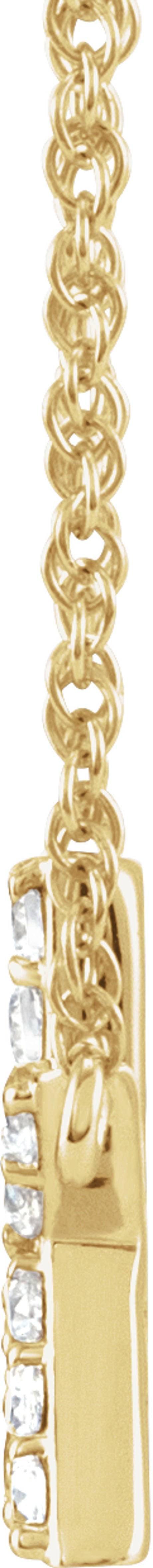 14K Yellow Gold 1/8 CTW Natural Diamond Lowercase Initial K 16" Necklace