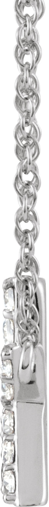 14K White 1/8 CTW Natural Diamond Lowercase Initial K 16" Necklace