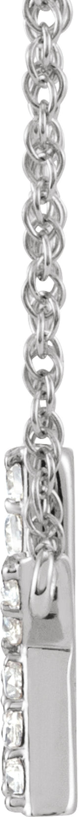 14K White Gold 1/8 CTW Natural Diamond Lowercase Initial K 16" Necklace