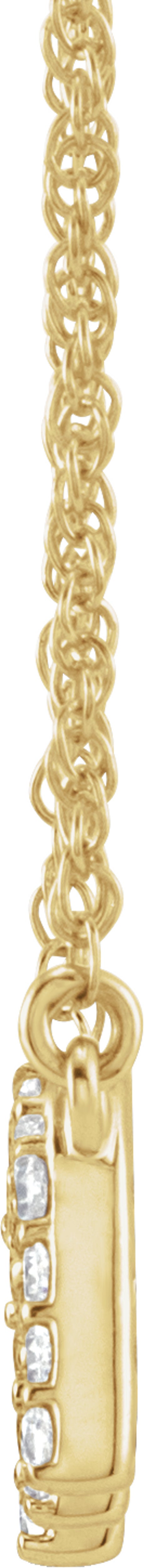 14K Yellow Gold 1/6 CTW Natural Diamond Lowercase Initial M 16" Necklace