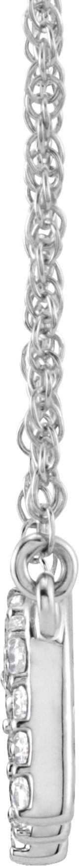 14K White Gold 1/6 CTW Natural Diamond Lowercase Initial M 16" Necklace