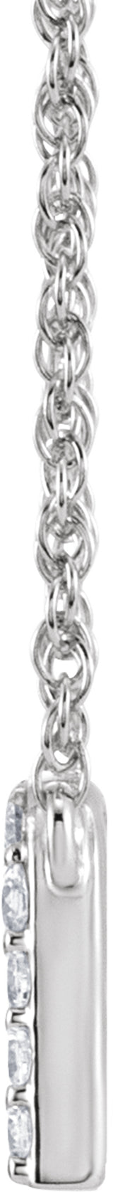 14K White Gold 1/10 CTW Natural Diamond Lowercase Initial N 16" Necklace