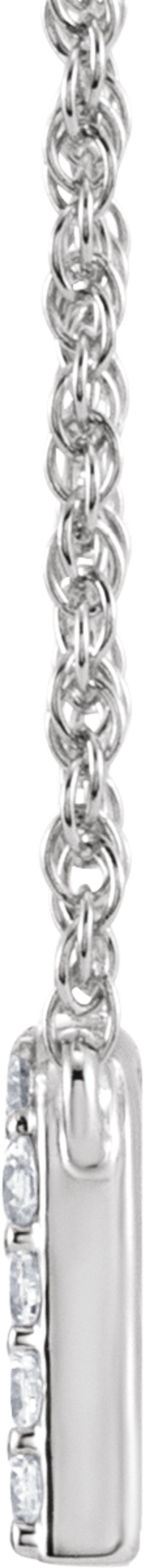 14K White Gold 1/10 CTW Natural Diamond Lowercase Initial N 16" Necklace