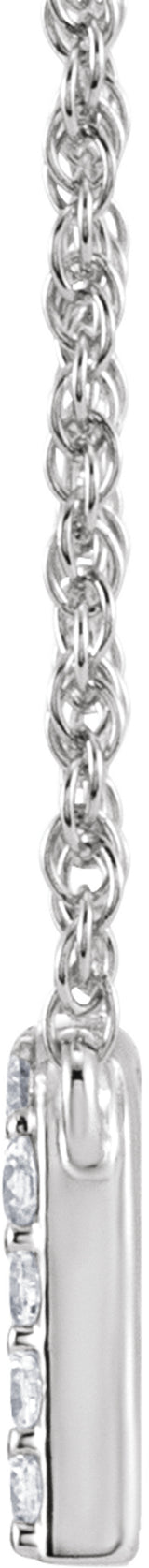 14K White Gold 1/10 CTW Natural Diamond Lowercase Initial N 16" Necklace