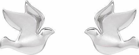 14K White Holy Spirit Dove Earrings