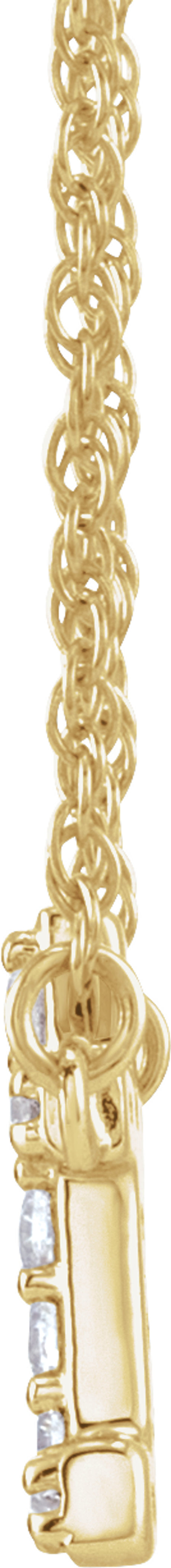 14K Yellow .08 CTW Natural Diamond Lowercase Initial T 16" Necklace