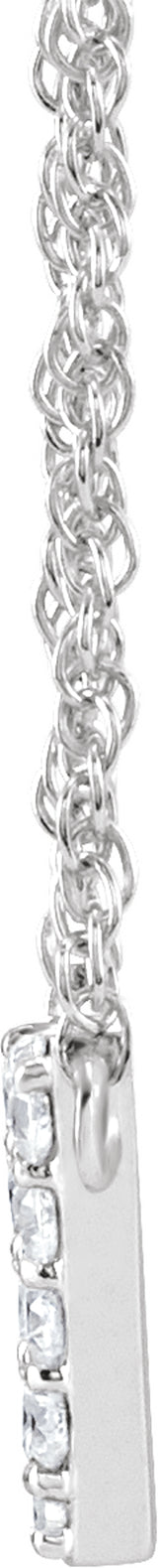 14K White 1/10 CTW Natural Diamond Lowercase Initial V 16" Necklace