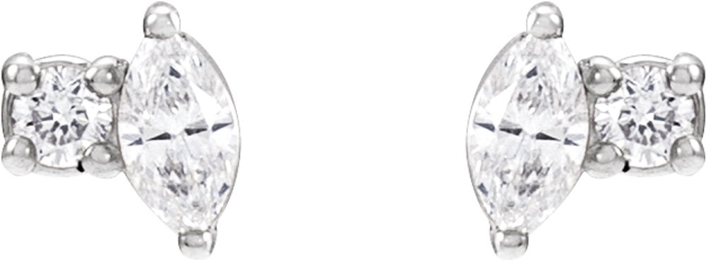 14K White .08 CTW Natural Diamond Earrings