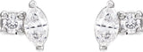 14K White Gold .08 CTW Natural Diamond Earrings