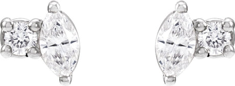 14K White Gold .08 CTW Natural Diamond Earrings