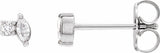 14K White Gold .08 CTW Natural Diamond Earrings
