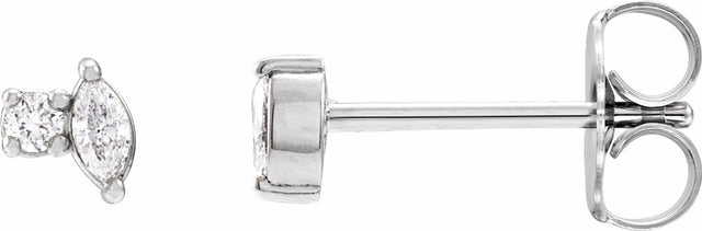 14K White Gold .08 CTW Natural Diamond Earrings