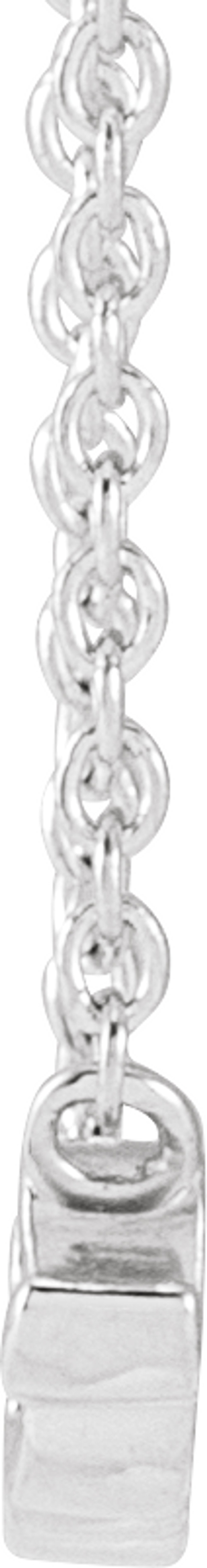 14K White Gold Script "XO" 18" Necklace