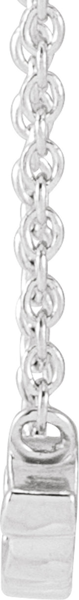 14K White Gold Script "XO" 18" Necklace