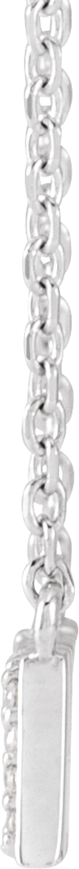 14K White 1/10 Natural Diamond "Mama" 18" Necklace