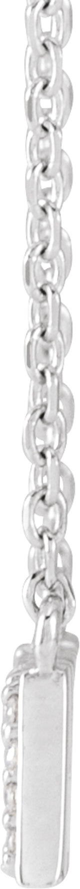 14K White Gold 1/10 Natural Diamond "Mama" 18" Necklace