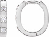 14K White Gold .08 CTW Natural Diamond 11.5 mm Hoop Earrings