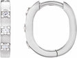 14K White .08 CTW Natural Diamond 11.5 mm Hoop Earrings